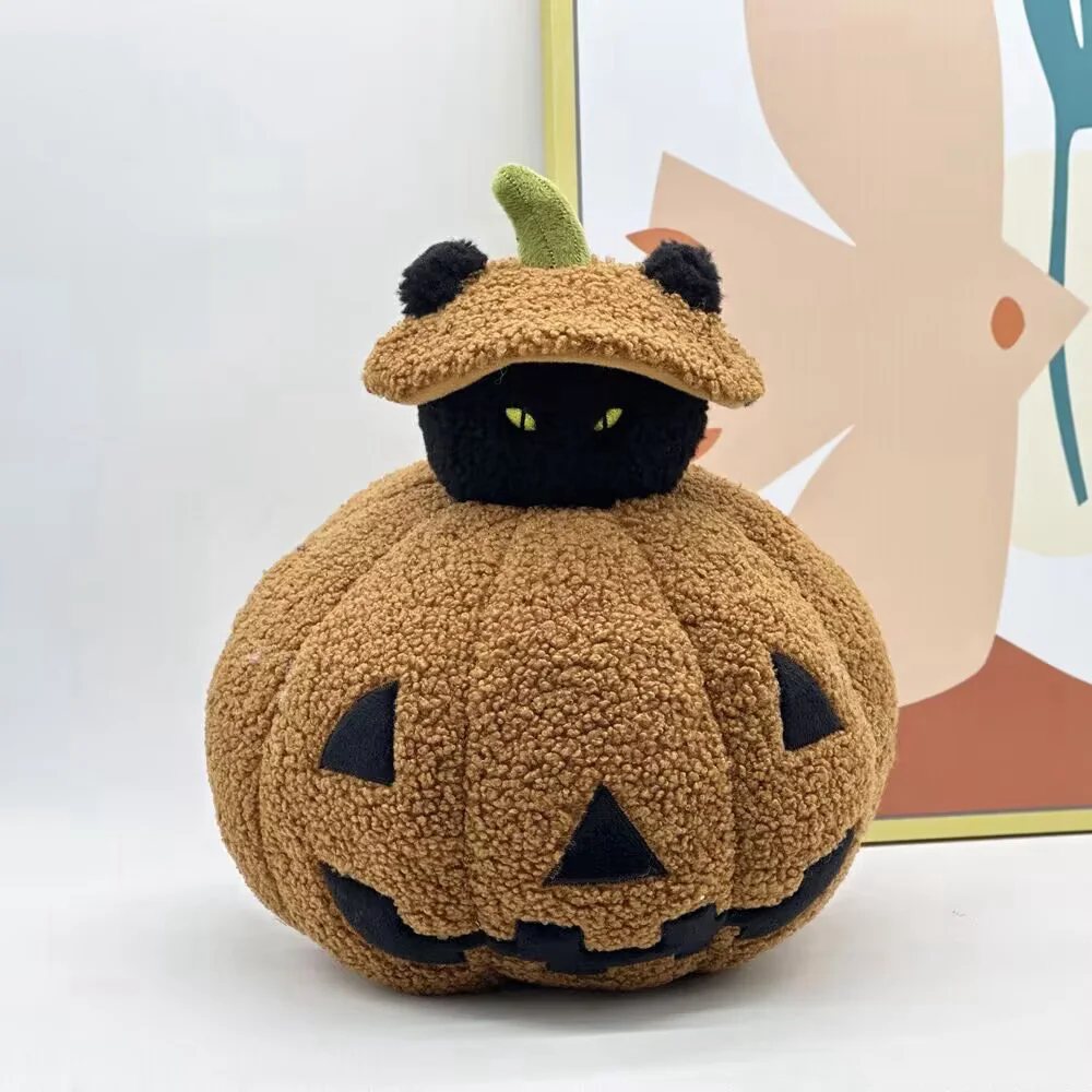 Halloween Pumpkin Plush Doll Demon Ghost Pumpkin Plush Pillow Soft Stuffed Toys Kids Birthday Gift Home Decoration