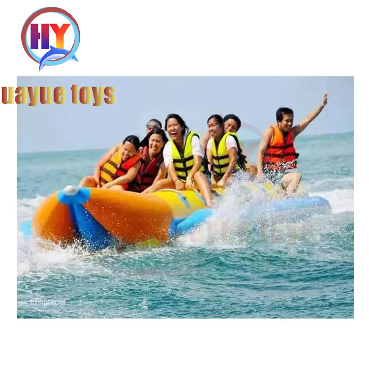 قارب الموز نفخ أنبوب قابل للقطر معدات لعب المياه التزلج 3 مقاعد نفخ قارب السمك الطائر البحري مع مضخة كهربائية