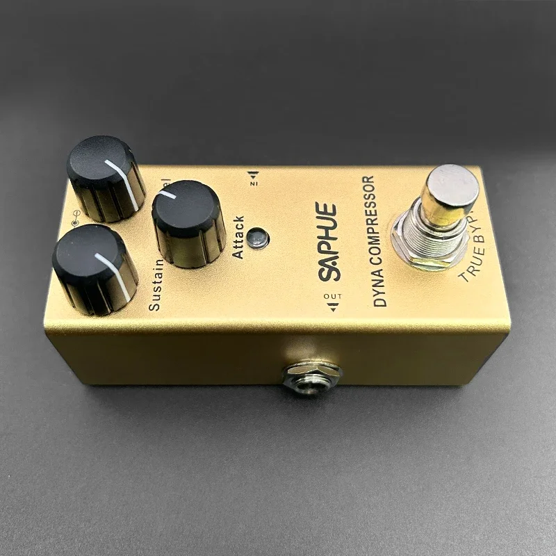 SAPHUE Dyna Compressor Pedal Sustain/Level/Attack Knob Classic Compressor Effect Pedal Mini Single Type DC 9V True Bypass