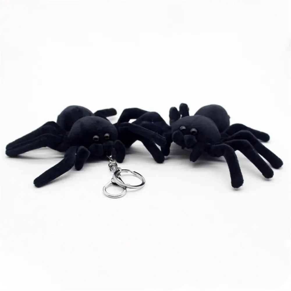 Creative Plush Spider Keychain Toys Bag Pendant Spider Brooch Black Gifts Realistic Spider Plush Toys