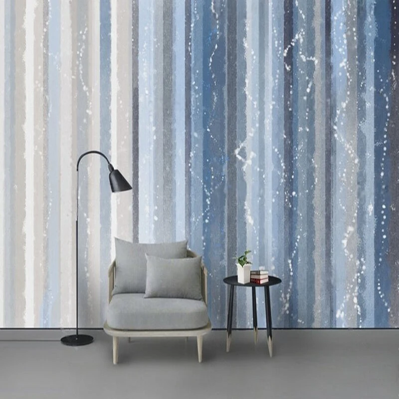 Nordic blue retro abstract oil painting decorative painting TV luxury home decoration bedroom background wall