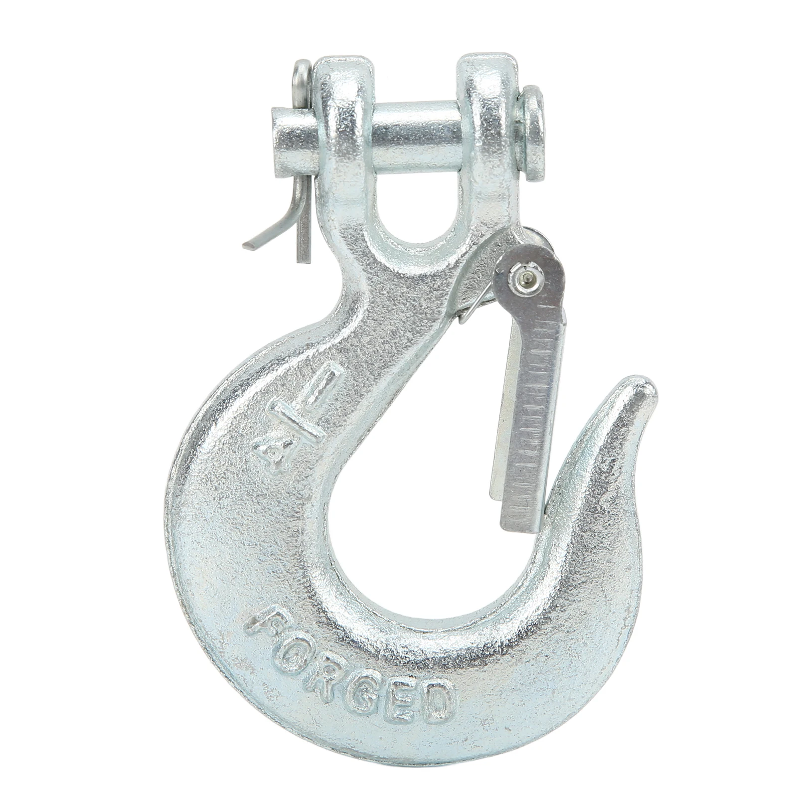 1/4in Clevis Slip Hook with Safety  G70 Forged Steel for Trailer Truck Towing Vehicle Chains Swivel Lifting Hook