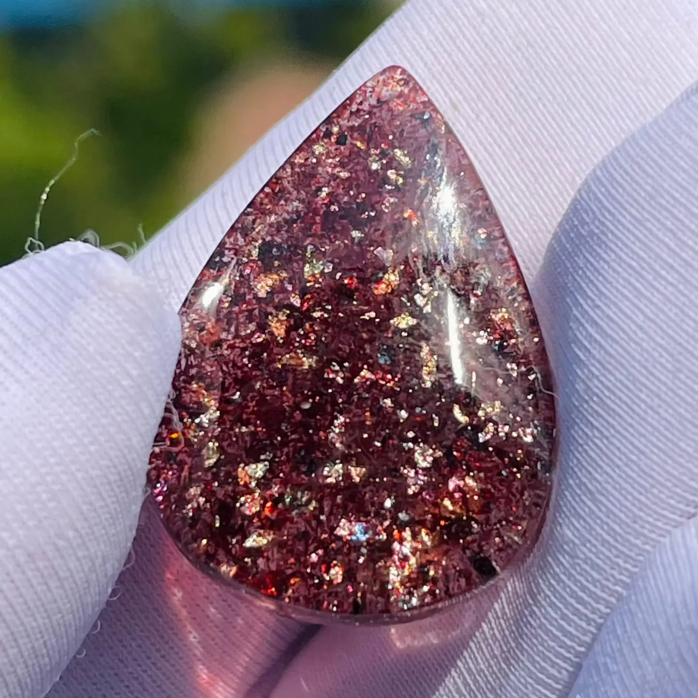 Natural Red Super Seven 7 Rutilated Quartz Pendant 21*15*5mm Red Lepidocrocite Water Drop Necklace Crystal Genuine AAAAA view 5