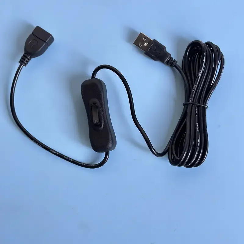 2 متر كابل يو اس بي تمديد الحبل مع تشغيل/إيقاف التبديل كابل يو اس بي تمديد تبديل خط USB ملحقات محول دائم