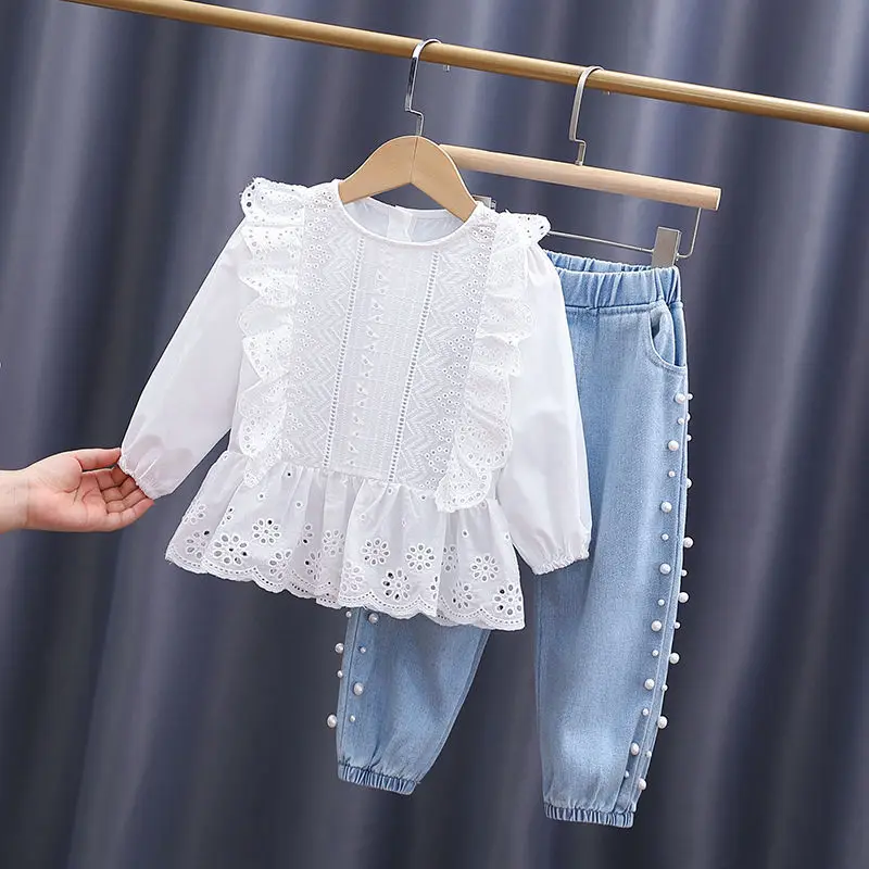 

2-9 Years Children Clothing Set Girl Casual Clothes Kids Fashion Shirt And Pants 2 Pcs Baby Spring and Autumn Tracksuits