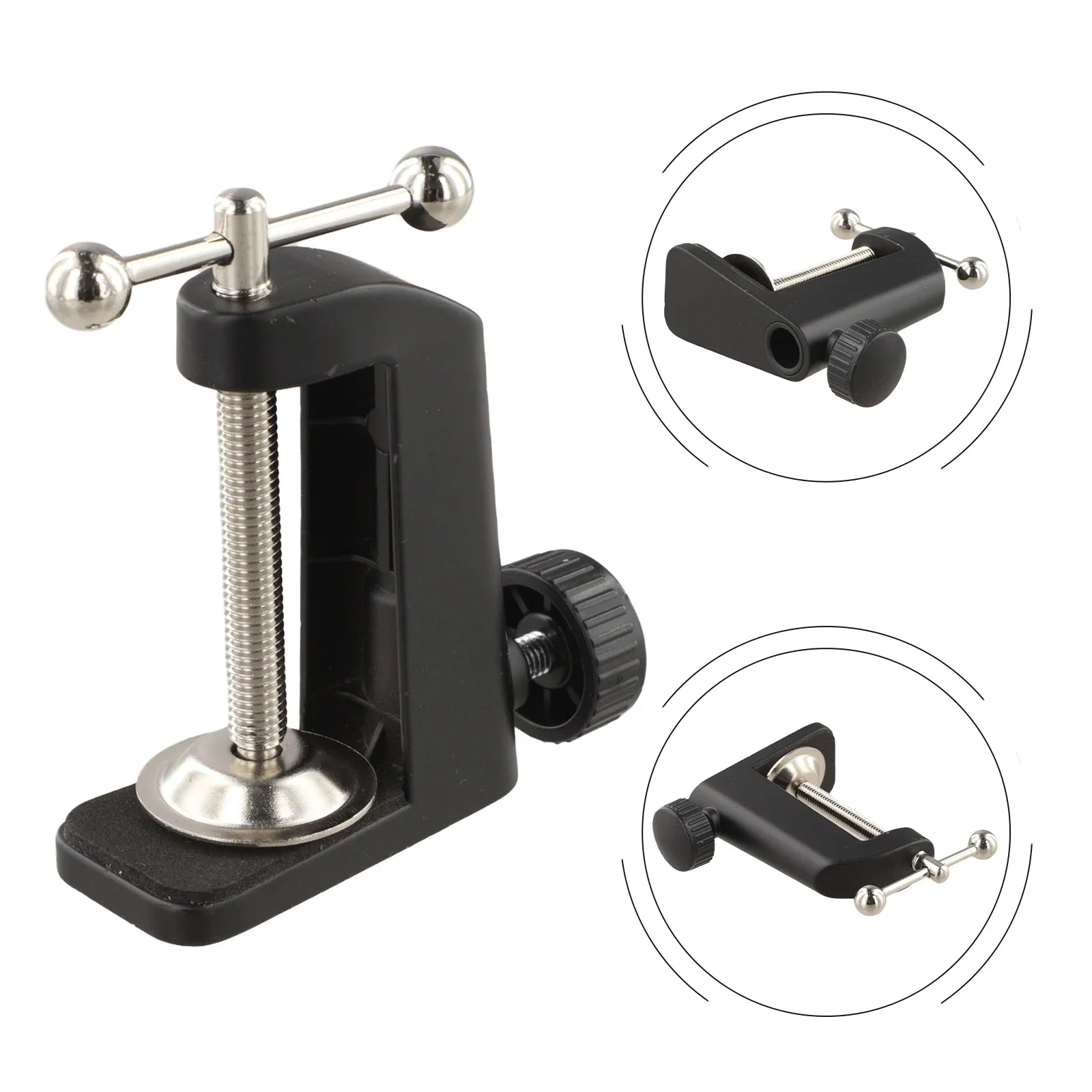 Aluminum Alloy Desktop Mounting Clamp With C Shape Design And Rotating Joint For Multi-Angle Setup Of Equipment On Flat Surfaces