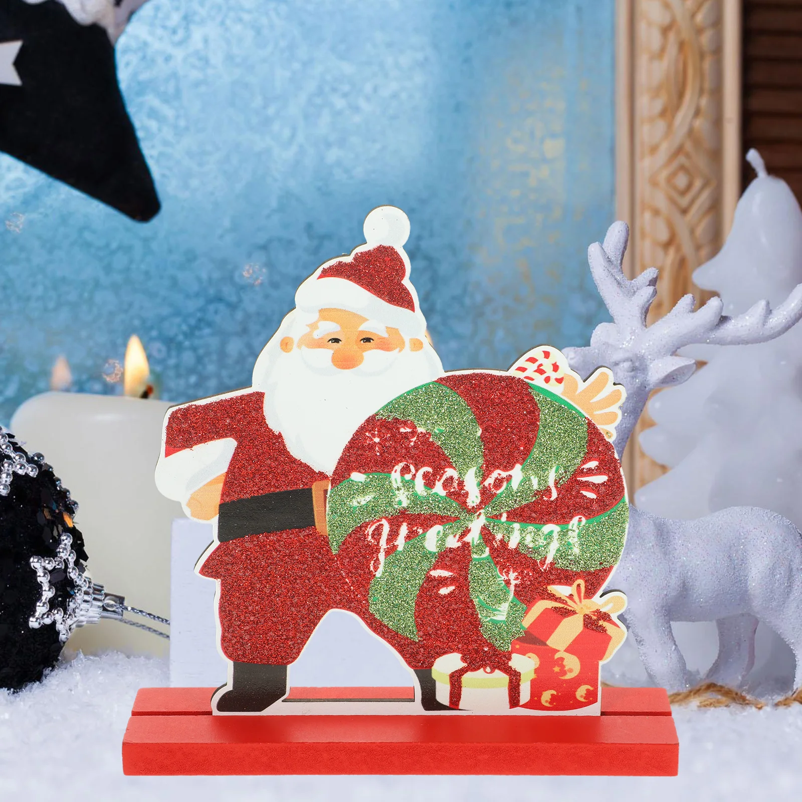 

Christmas Table Sign Wooden Xmas Tabletop Ornament Holiday Decoration Unique Desktop Sign for Home Party Xmas Table Signs