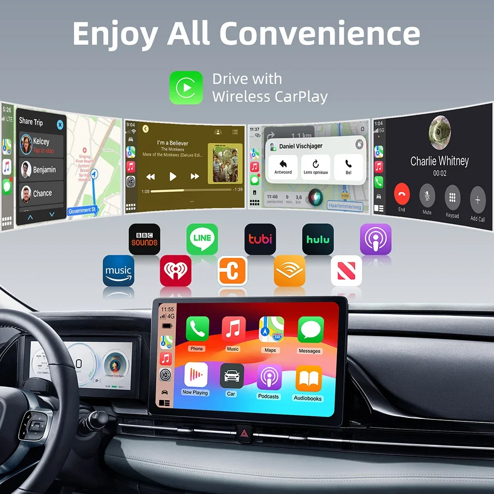 2in1 Wireless CarPlay Android Auto Adapter for OEM Car Stereo With USB Plug and Play