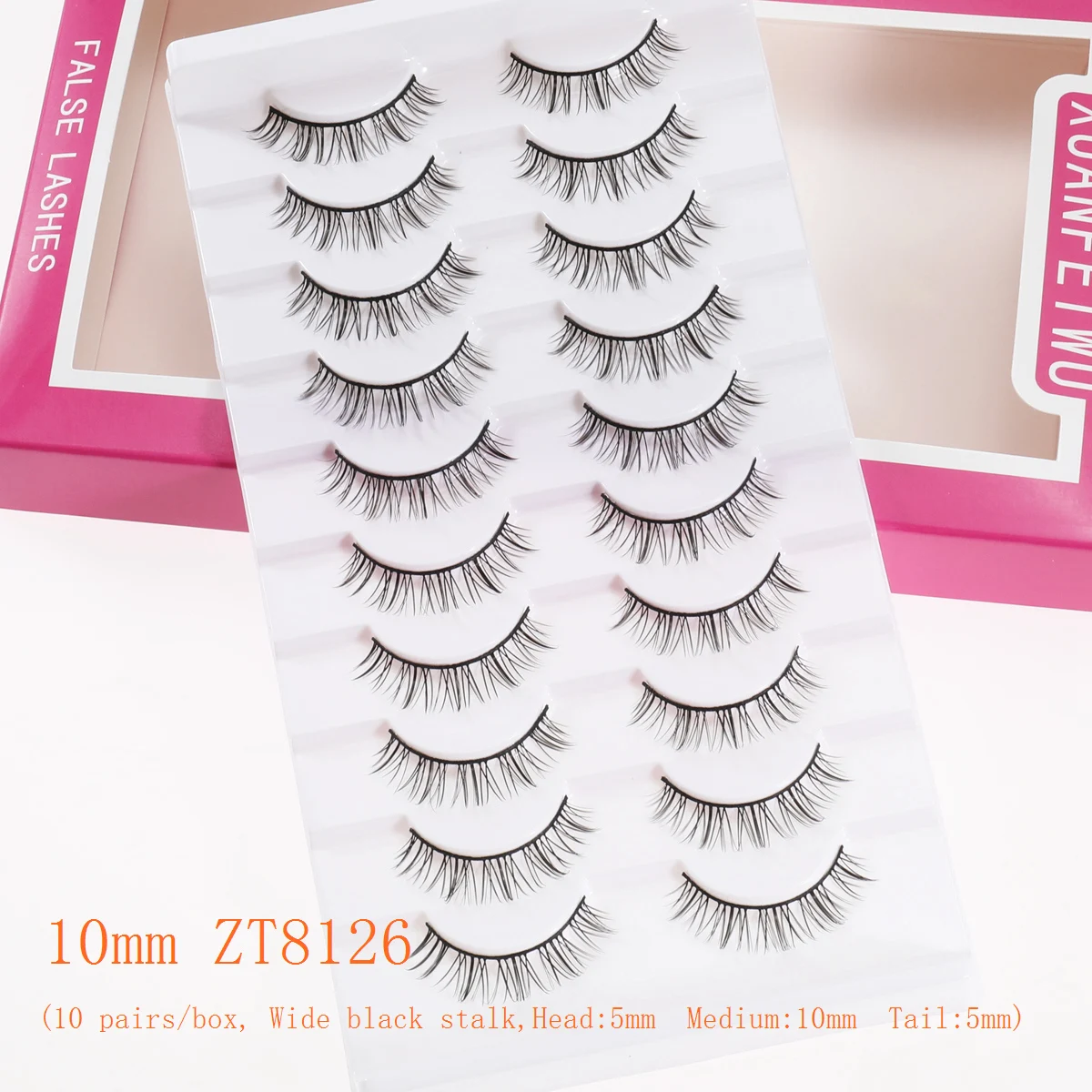 Sztuczne rzęsy Xuanfeiwu, pełne, naturalne, rzadkie, do codziennego noszenia, łatwe w aplikacji, idealne do makijażu w stylu manga, na odkryte twarze, do lekkiego makijażu, cosplayu, puszyste rzęsy kocie i lisie.