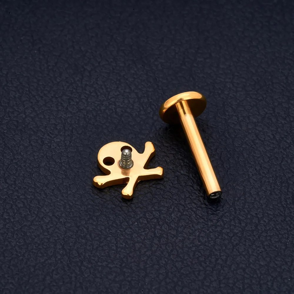 G23 Titanium 12 Style Earbone Studs Vacuum Gold Plated Male And Female Personalized Earscreen Perforated Jewelry Earnails