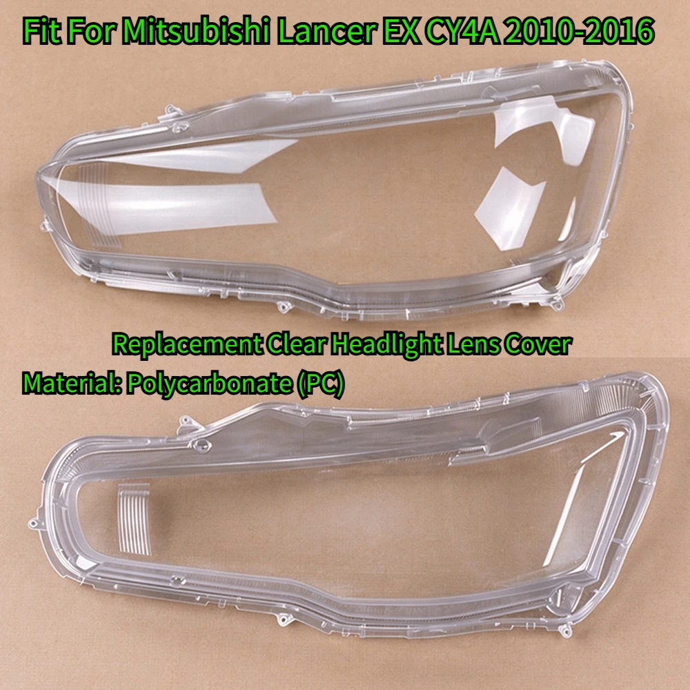 Clear Front Headlight Lens Shell Fit For Mitsubishi Lancer EX CY4A 2010-2016 Transparent Headlamp Cover Replacement Lamp Mask