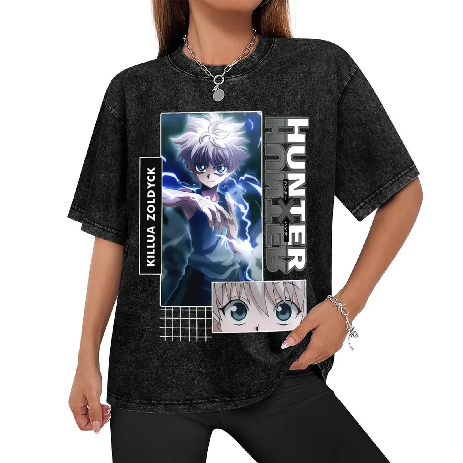 HunterXHunters Anime T-Shirt animal prinfor boys street wear graphics Blouse t shirts men