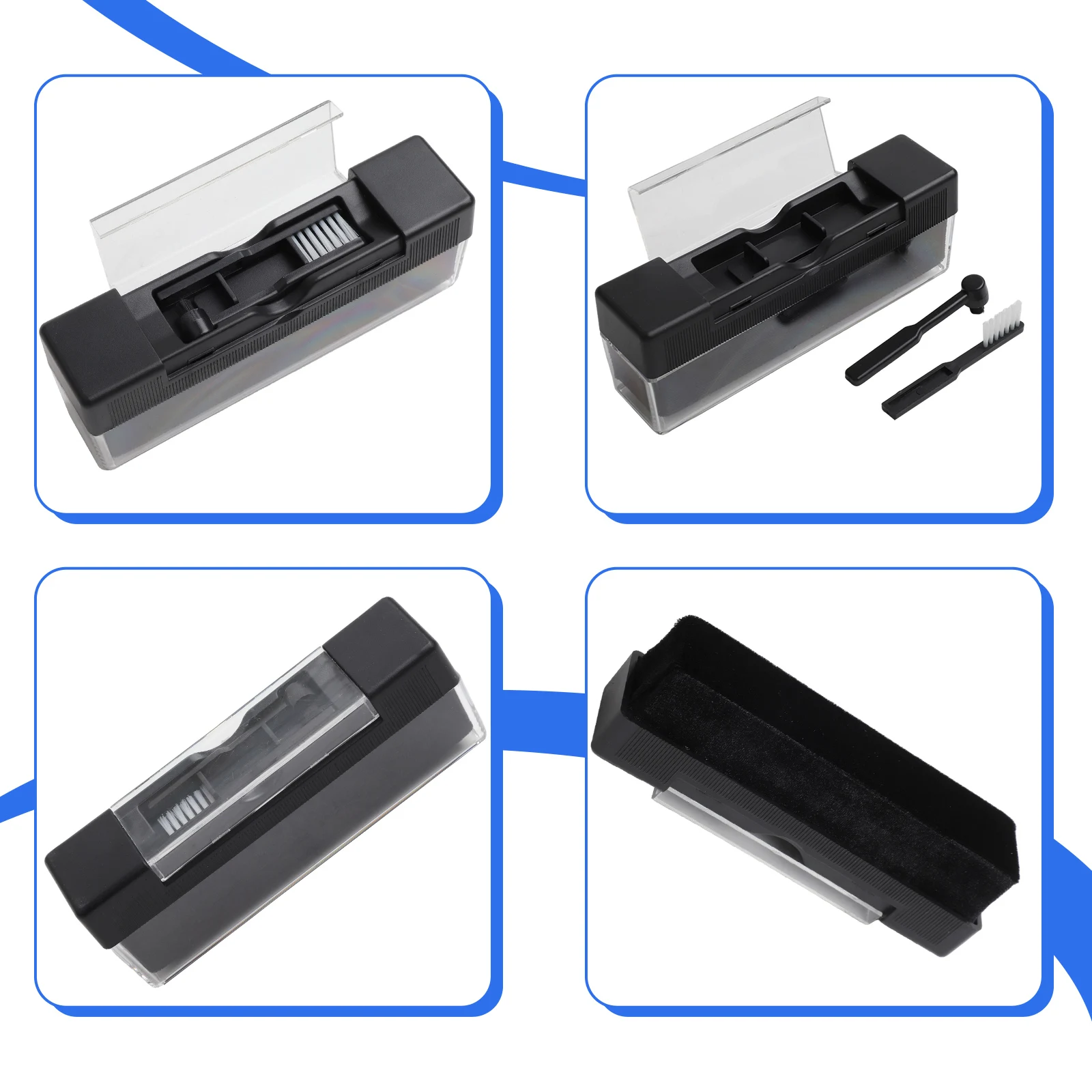 3pcs Vinyl Record Cleaning Brush Set Stylus Velvet Anti-static Stylus Cleaner Tool Kit Cleaning Brush Cloth Vinyl Record Care