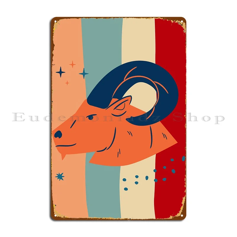 Capricorn Zodiac Sign Metal Plaque Designs Cinema Wall Wall Plaque Rusty Tin Sign Poster