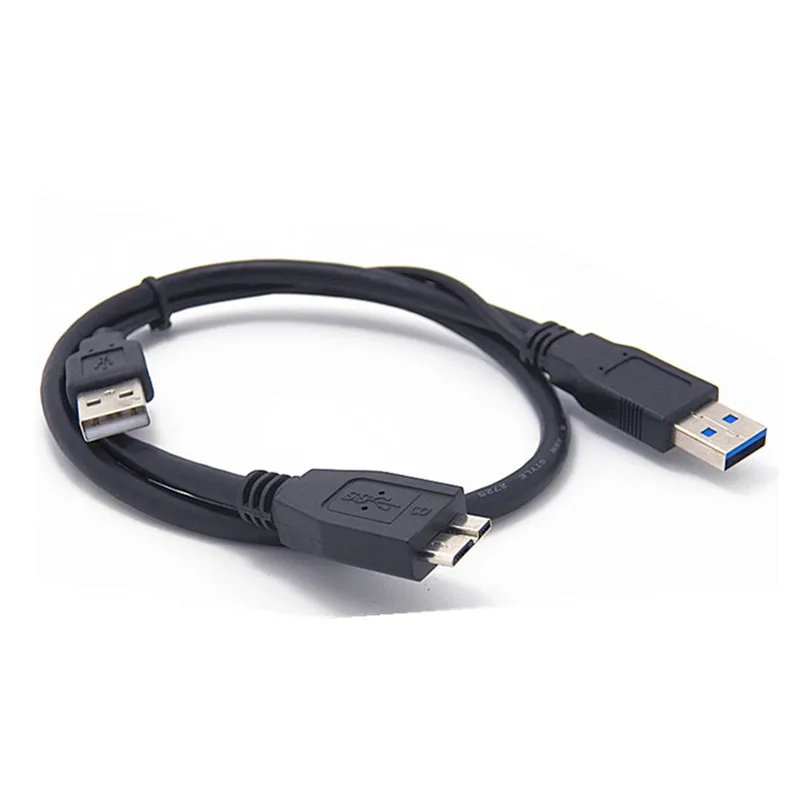 HDD USB 3.0 Type A to Micro B Y Cable USB3.0 Data Cord For External Mobile Hard Drive Disk Data Cables 0.6M