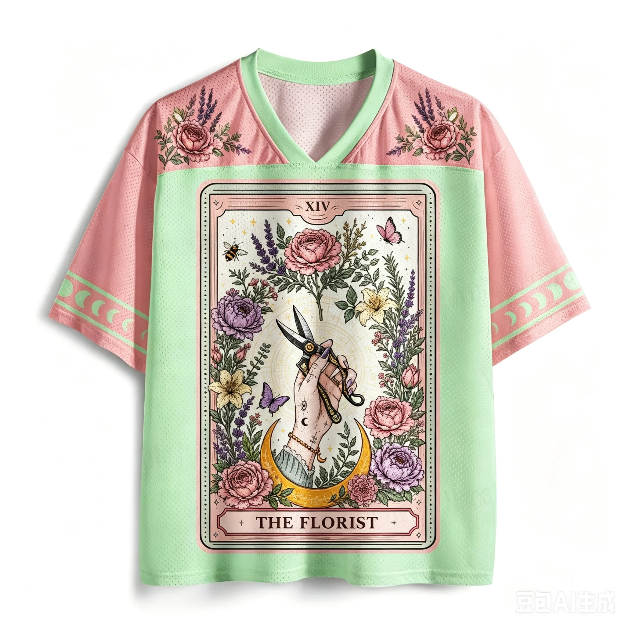 2026 Summer Fashion New Gothic Gardening Trimming Flowers Limited Edition 3D Printing Outdoor Leisure Fitness V-neck T-shirt