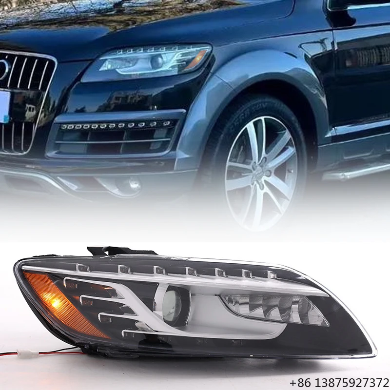 Suitable for 10-15  Q7 Headlights US Version OE Accessories Lights HID Lens LED Daytime Running Lights Turn Signals