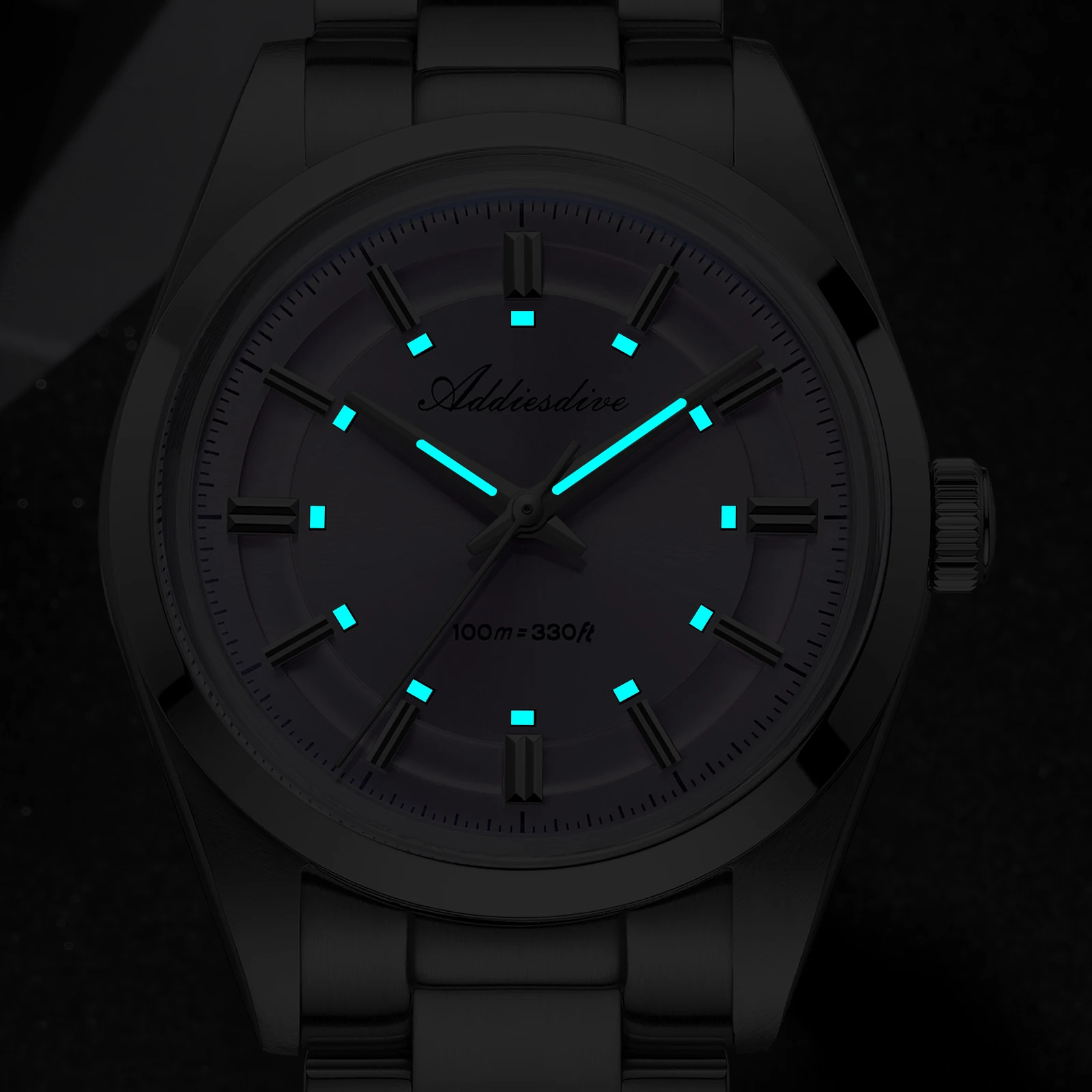Addiesdive فقاعة مرآة غطاء قدر الزجاج ساعات رجالية مقاوم للماء مضيئة VH31 ساعة كوارتز فاخرة 36 مللي متر الغوص رجل ساعة اليد جديد #3