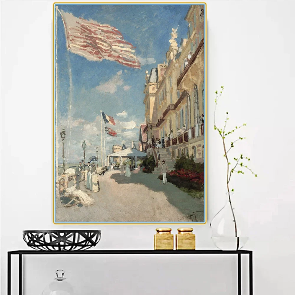 Citon Claude Monet《The Hotel des Roches Noires at Trouville》Canvas Art Oil Painting Famous Artwork Picture Decor Home Decoration