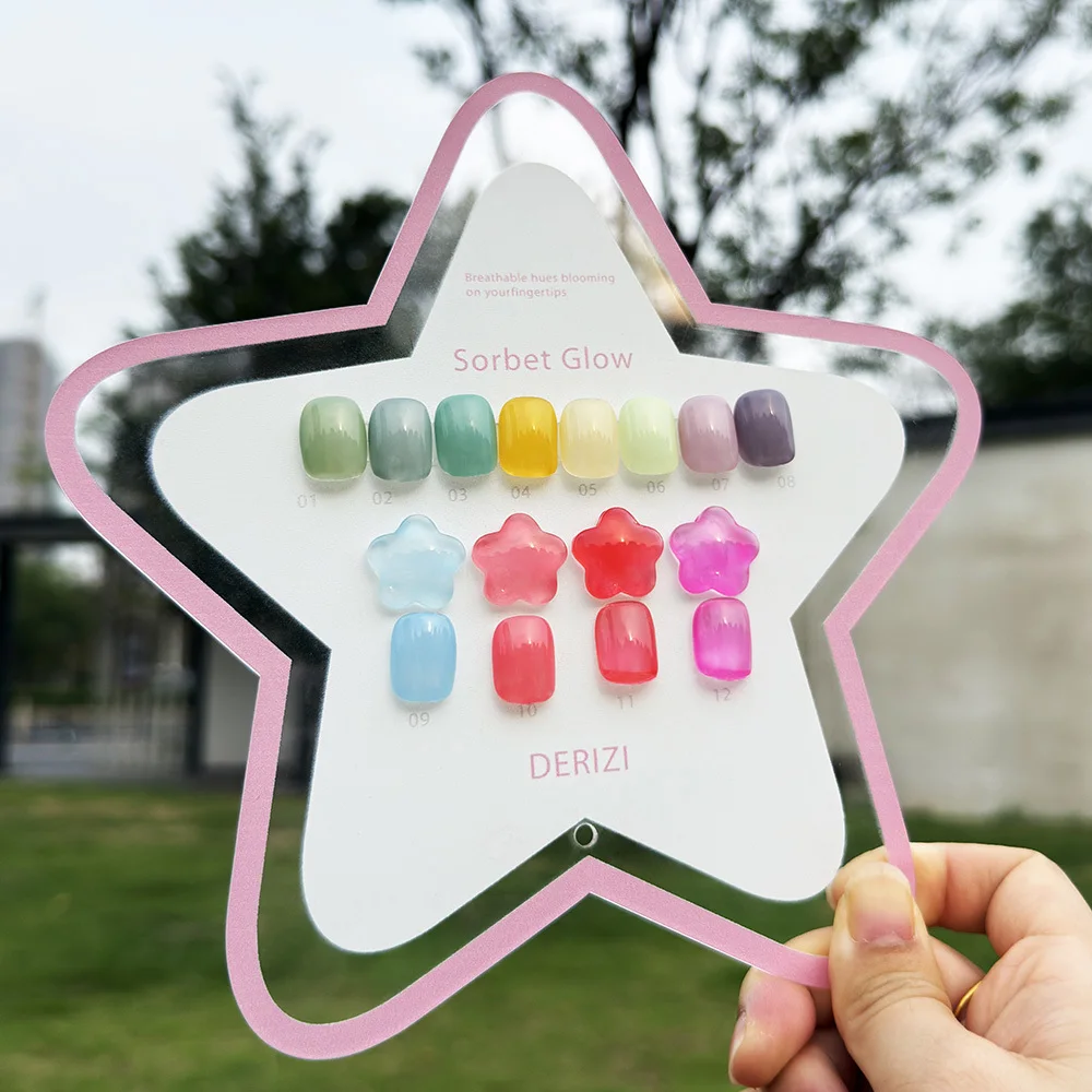 High Quality Nail Gel Polish Kit With Card HEMA FREE Transparent Pink Color Collection Self Leveling  Nail Manicure Set 12PCS