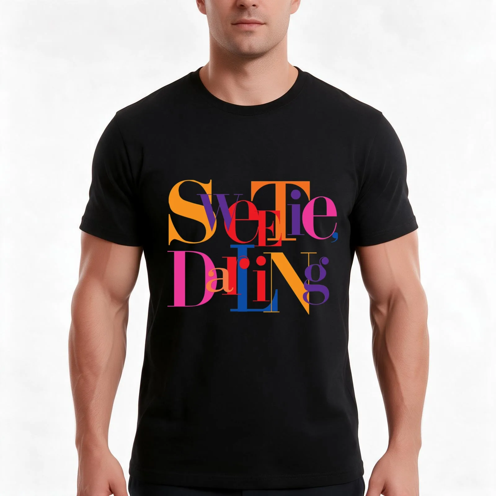 Absolutely Fabulous Sweetie Darling Fitted Scoop T-Shirt, Summer Casual Cotton Tee, Oversized Streetwear Tops, Unisex Men Women