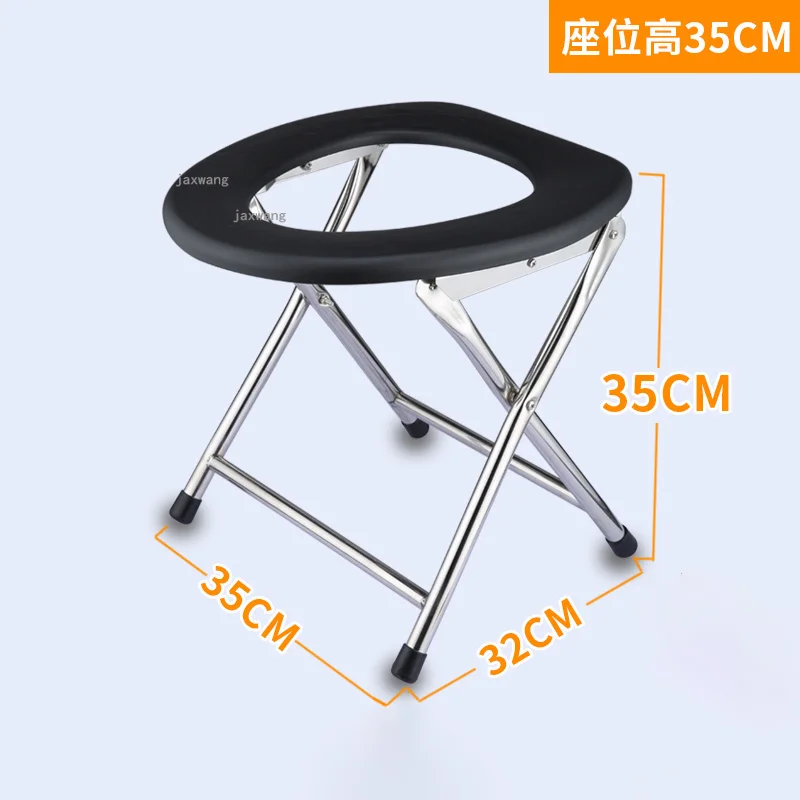 Foldable Stainless Steel Toilet Seat Chair for Pregnant Women Elderly Bathroom Chairs Portable Household Furniture Bath Stool