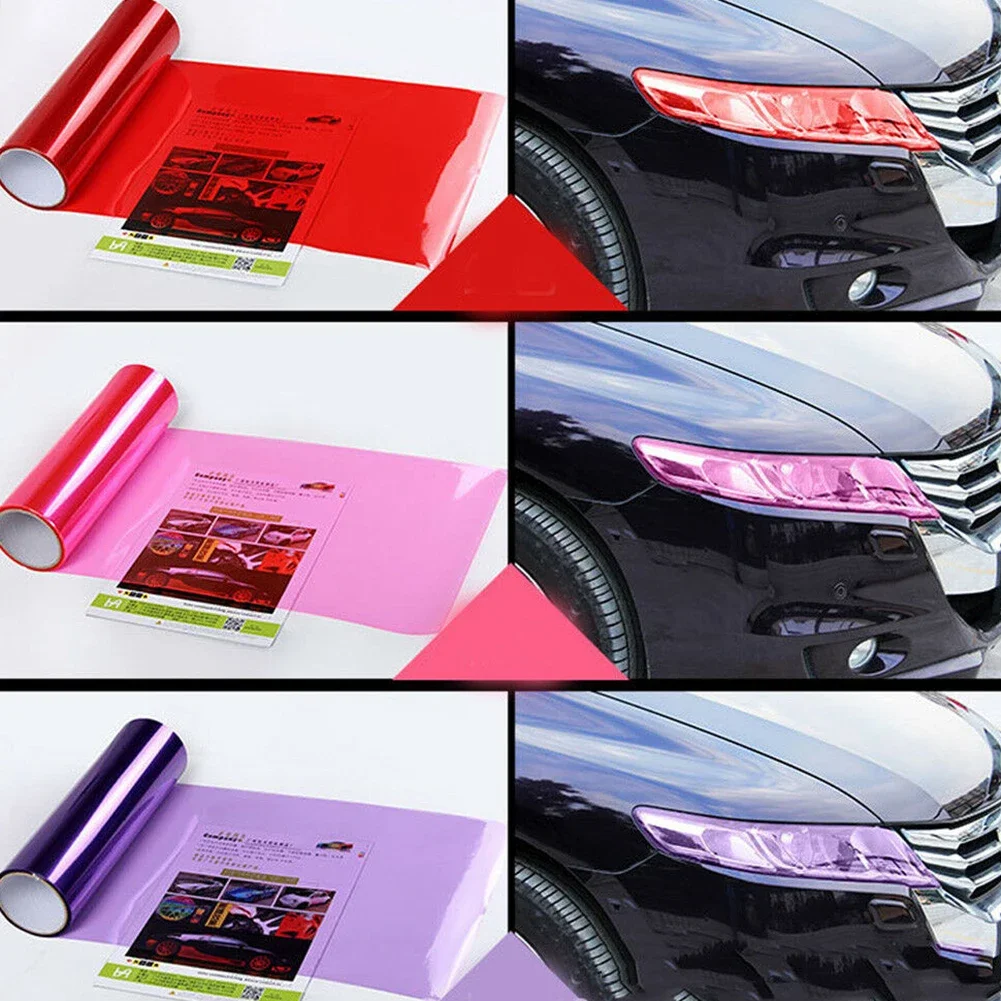 1 Pc 30 * 60 cm Car Light Sticker Film Self-adhesive Fog Lamp Headlight Tail Light Tone Vinyl Color Film 3 Layers Self-Adhesive