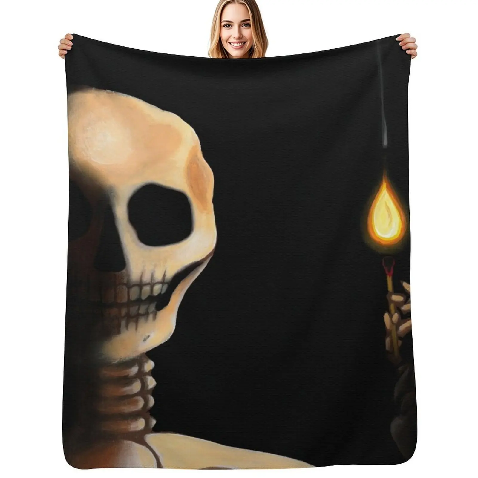 Into the Further - Skeleton with Match in the Dark Throw Blanket Lightweight Cozy Blanket for Bed Sofa