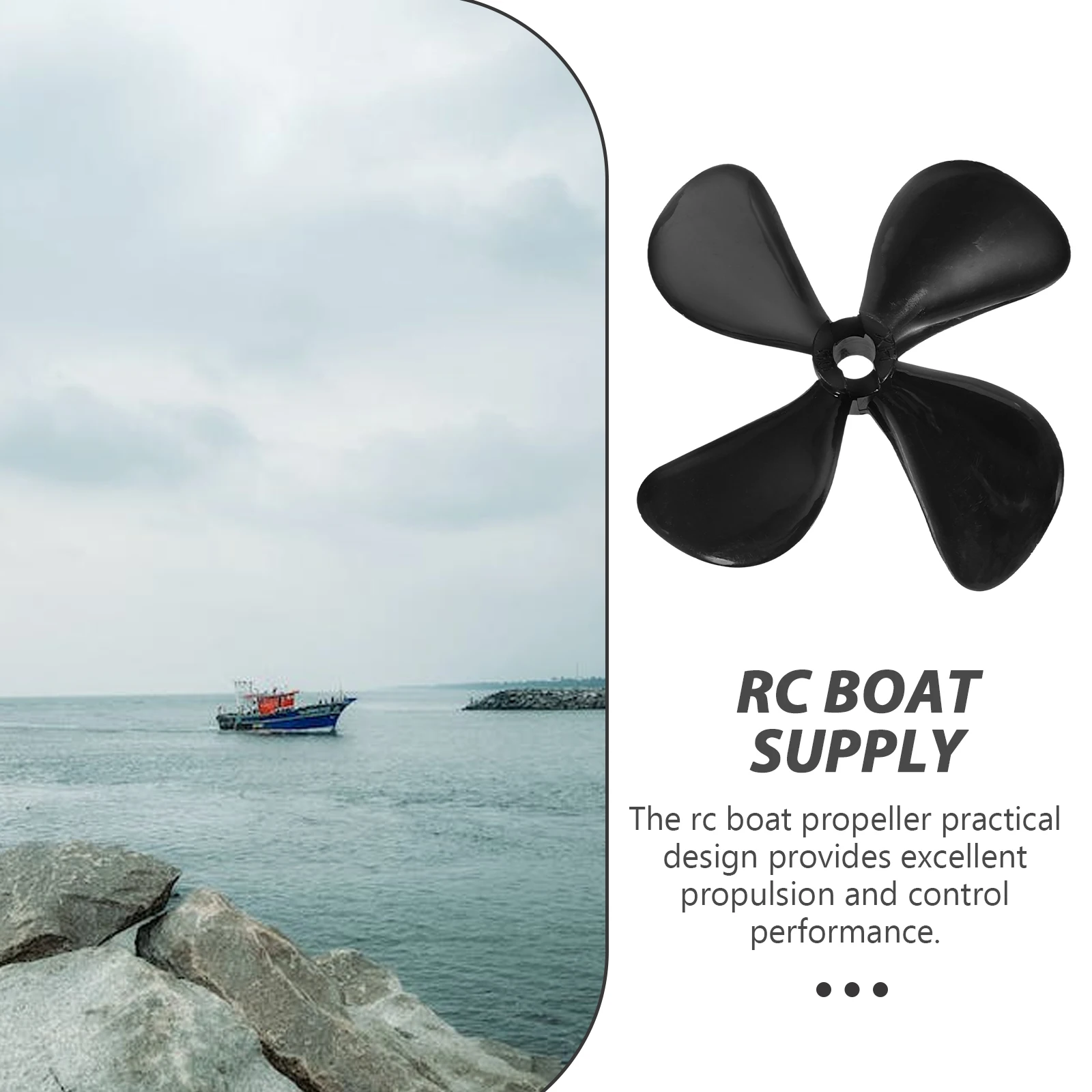 ใบพัดเรือ RC แบบ 4 ใบพัด ทำจากพลาสติก สำหรับเรือ DIY วัสดุ PC ทนทาน ติดตั้งง่าย อุปกรณ์ซ่อมแซม