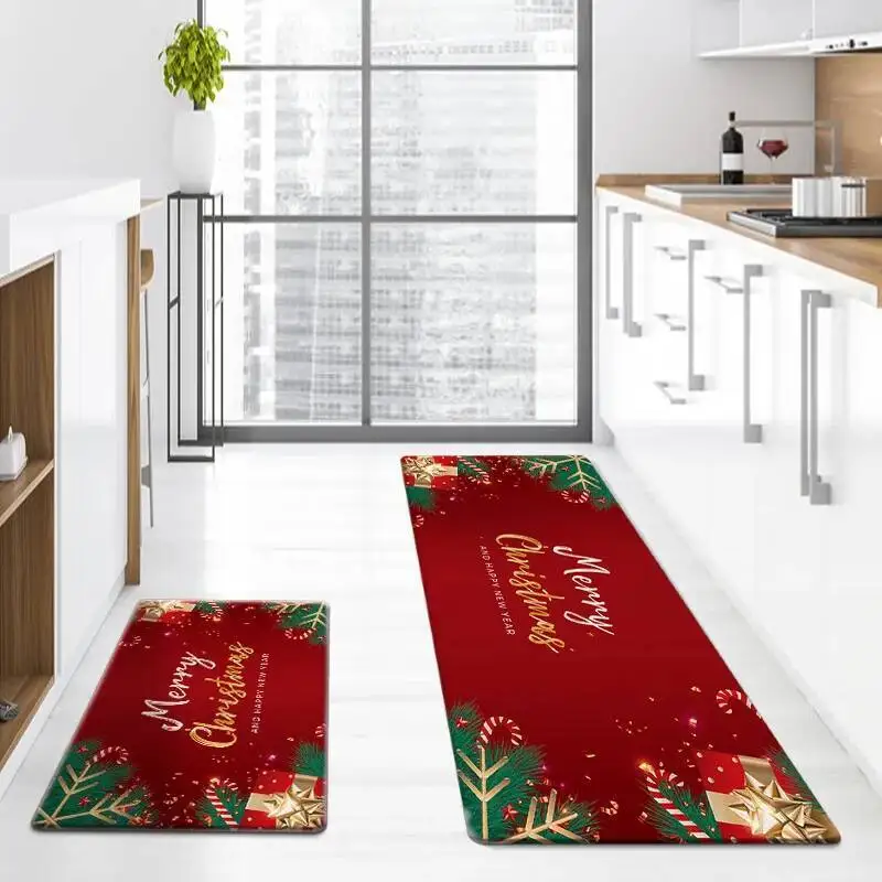 

Christmas Festival Decorative Carpet Home Decor, Non-Slip Wear-Resistant, Kitchen And Dining Room Floor Mat Set
