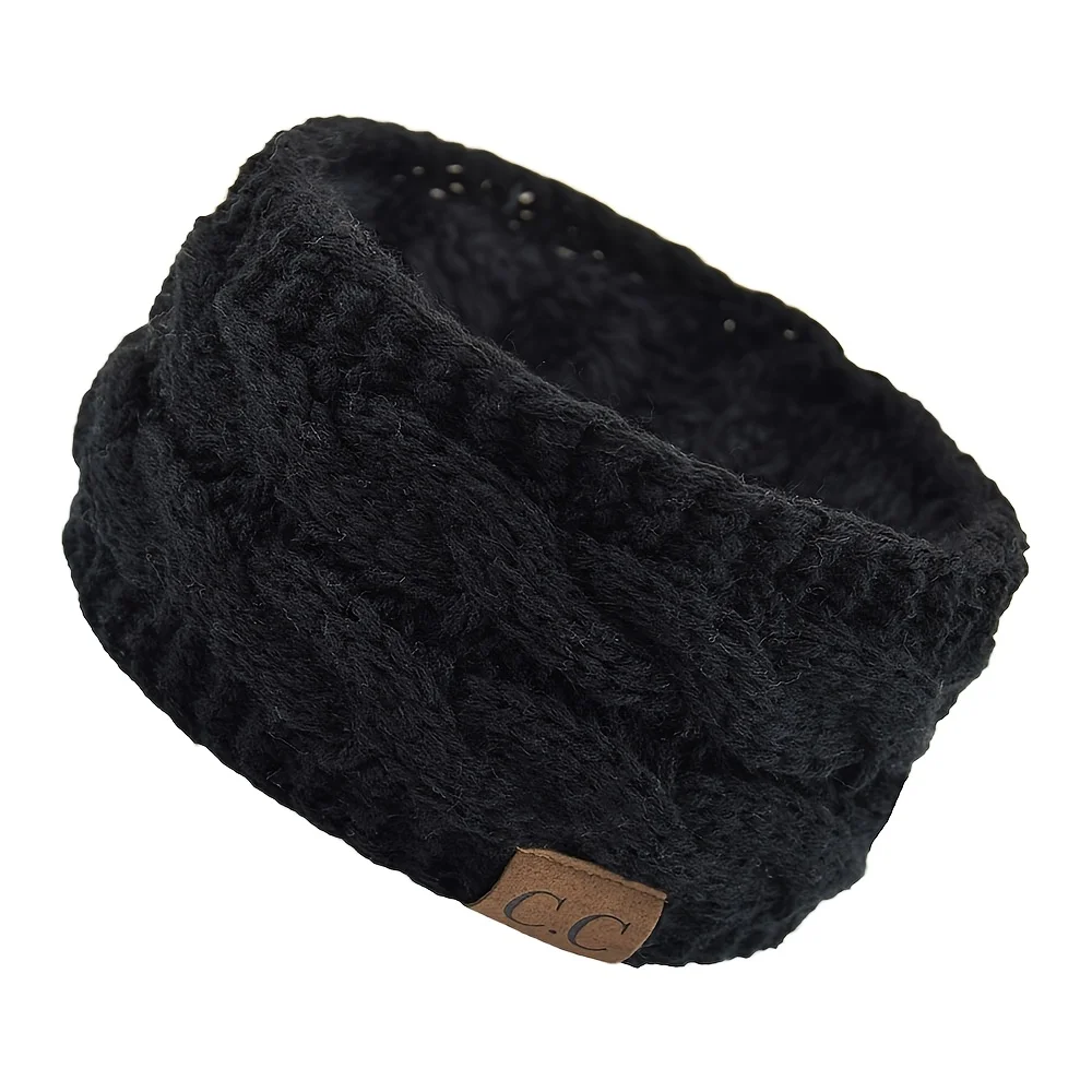 1pc Women'S Plush Winter Headband - Soft Warm with Elastic Closure, Comfortable Fabric For Cold Weather, Winter Headband