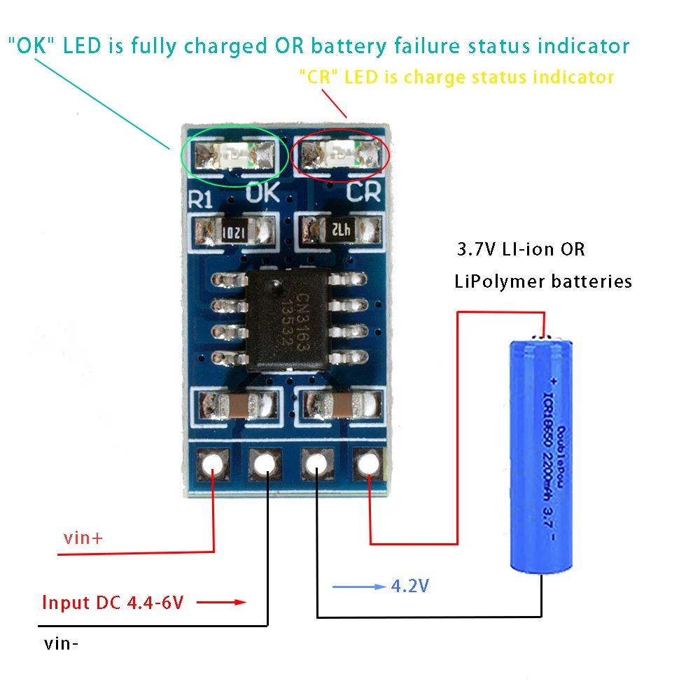 5PCS MPPT 1A 4.2V 3.7V 18650 LiPo Li-ion Lithium Battery Charger Module Solar Panel Battery Charging SD05CRMA