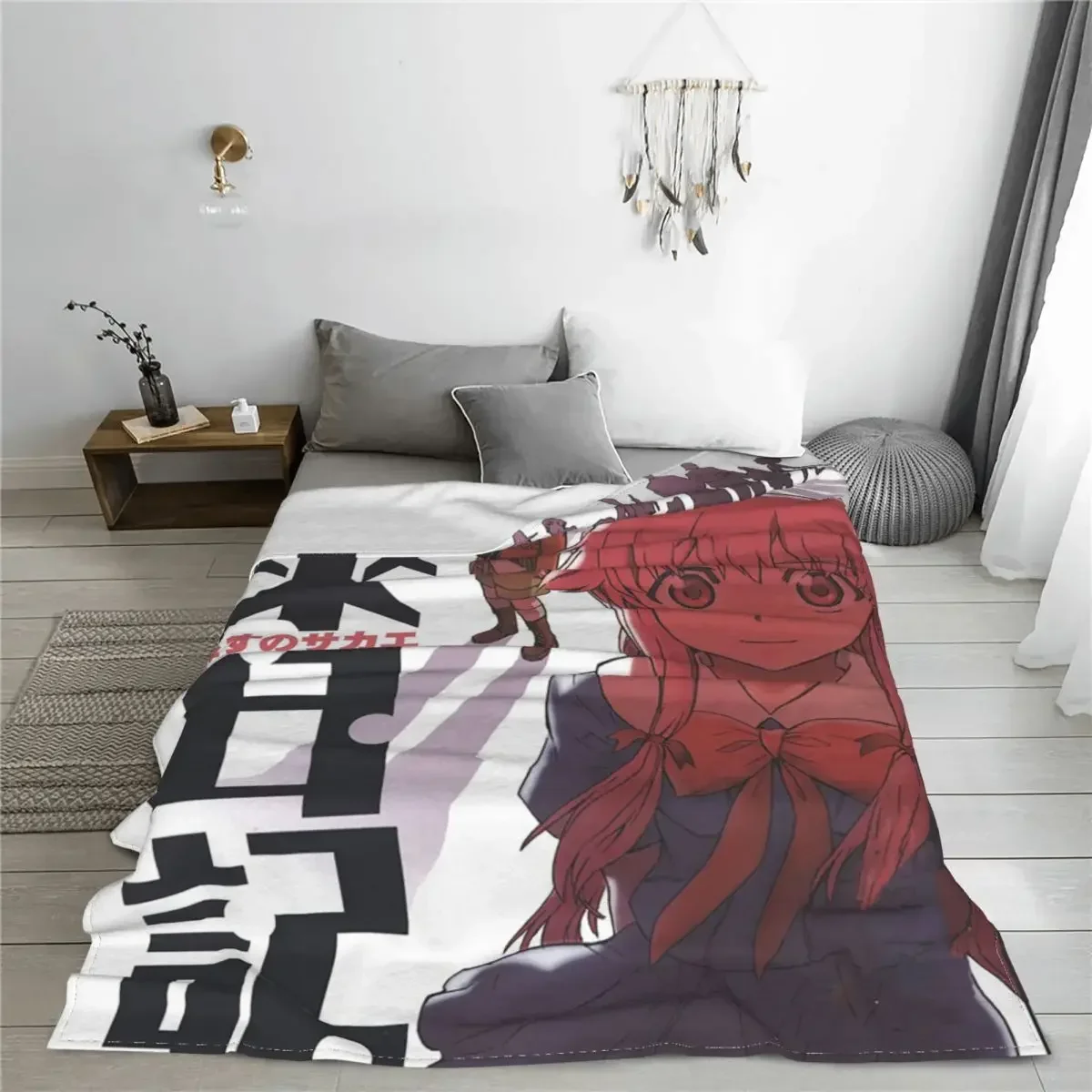 Future Diary Mirai Nikki Blankets Anime Yuno Gasai Wool Vintage Warm Throw Blankets for Home Restaurant Spring Autumn