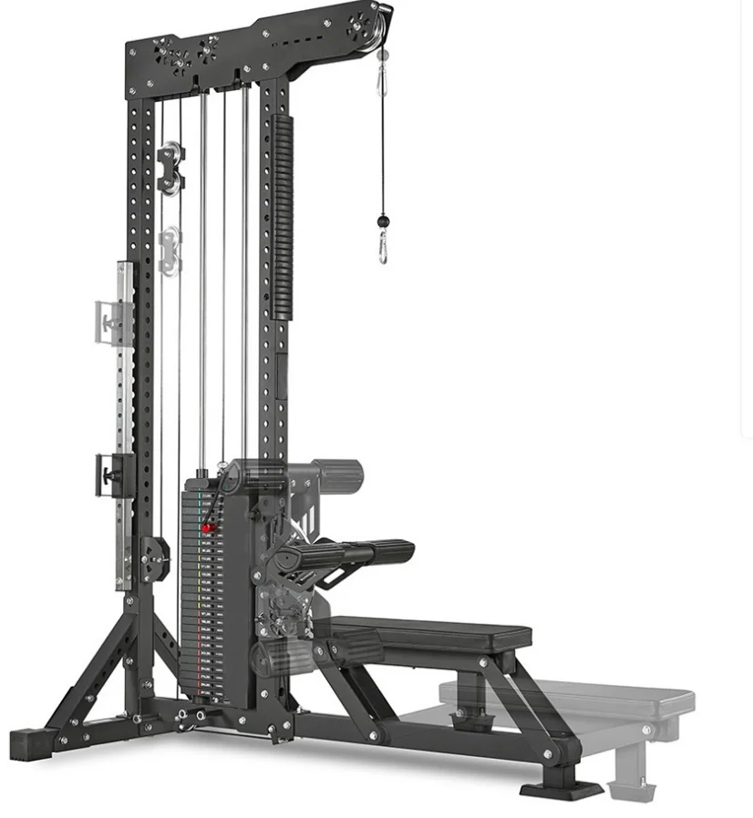 %a- Cl 3-in-1 High Lat Pull-Down & Seated Rowing Machine Steel Fitness Rack Trainer Gym Home Workouts Multi-Function Station