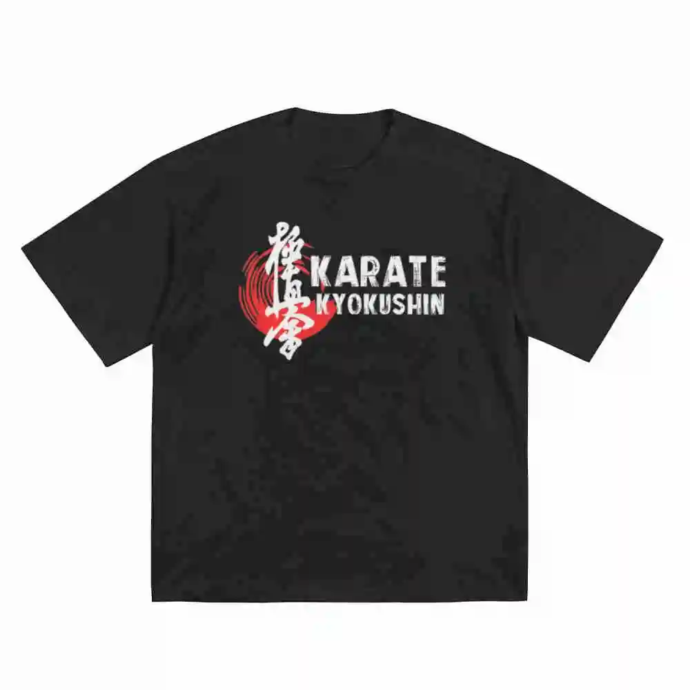 Kyokushin Karate Instructor Fighter Back Print Short Sleeve Tee 100% Cotton T-Shirt