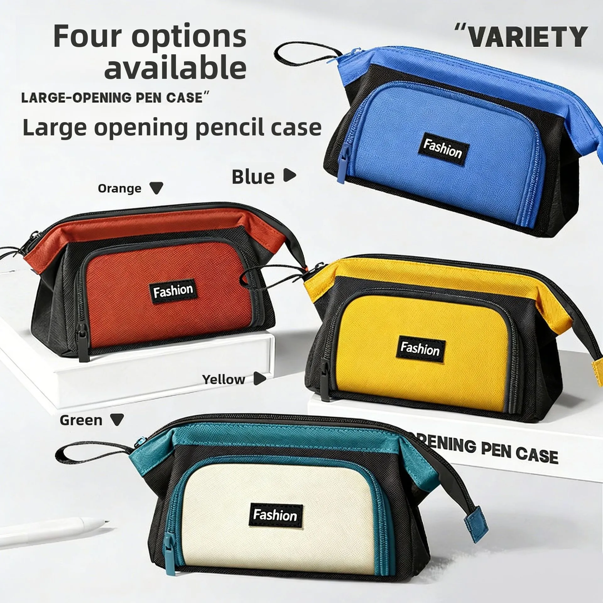 Pj new large opening pencil case - multi-layer, high-capacity pencil box for elementary school students - stylish, cute