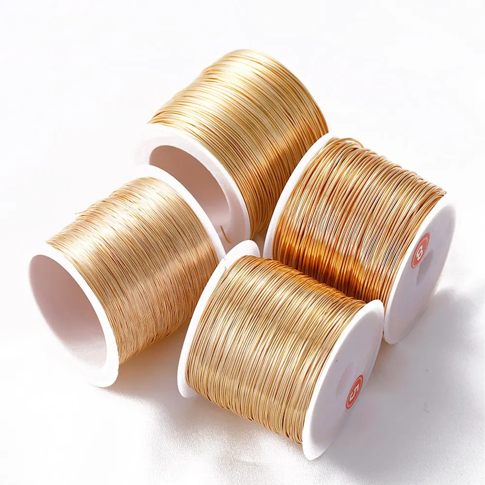 5Meters bulk fine gold silver copper wire 0.3/0.5/0.6/0.8mm DIY hand made jewelry connection winding accessories material