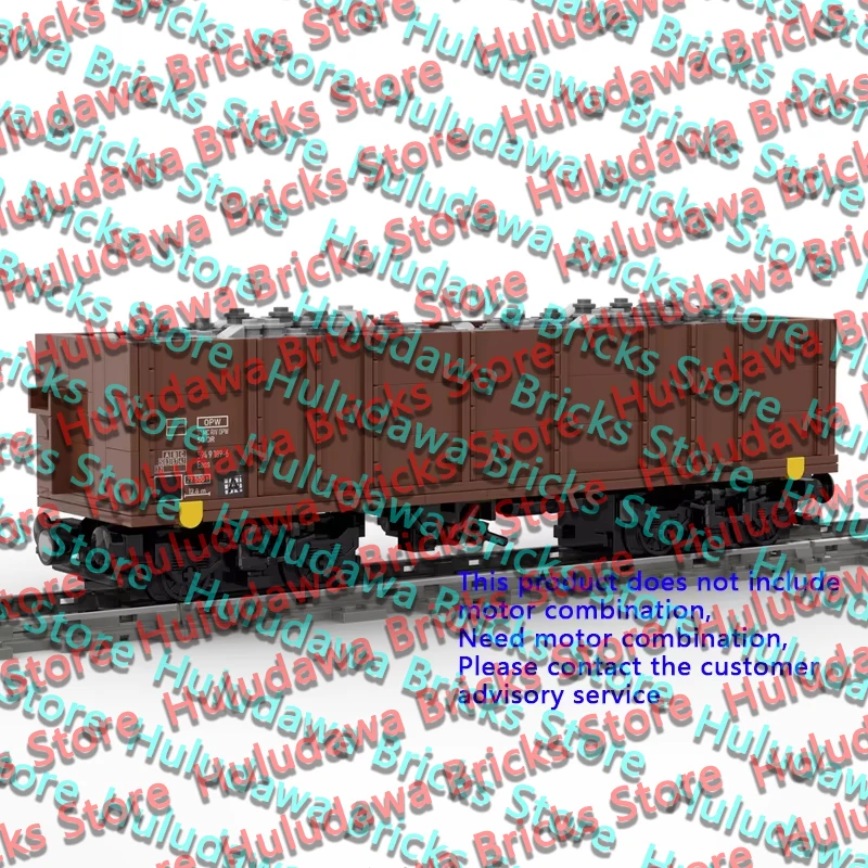 QWERTCity Car Model MOC Building Bricks Open Goods Wagon With 4 Axles Modular Technology Assemble Children Toy Suit Gift Holiday