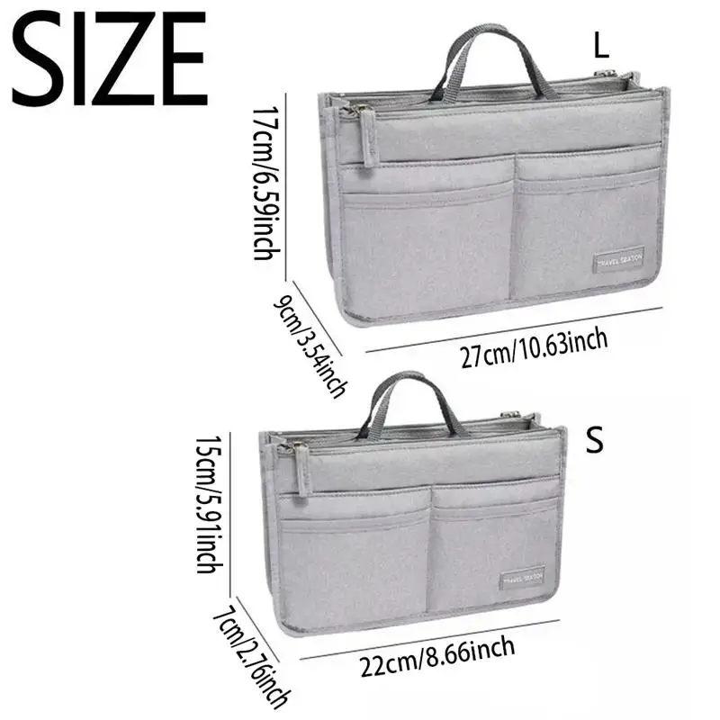 حقيبة أدوات الزينة للسفر من البوليستر المتين مقاومة للماء بسعة كبيرة حقيبة مستحضرات التجميل منظم حقيبة إدراج بسحاب مزدوج #2