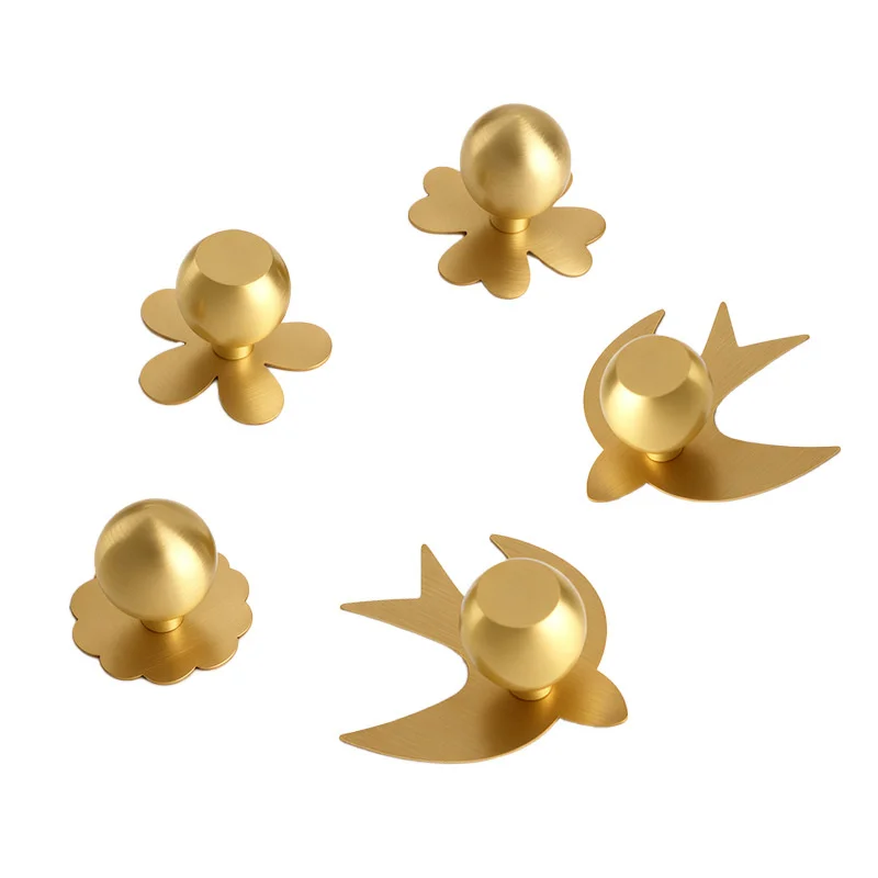 Modern Simple Brass Cabinet Door Handles Wardrobe Drawer Knob Gold Decor Gasket Furniture Pulls For Kitchen Cupboard Closet Pull