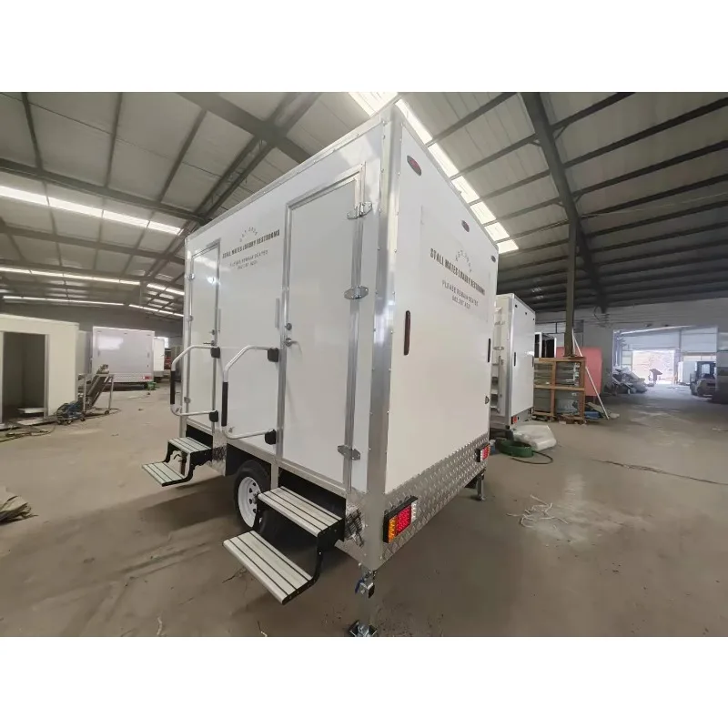 Customized Trailers Portable Toilet Different Size Shape Available Mobile Toilet Trailer Luxury New Design Big Wheels