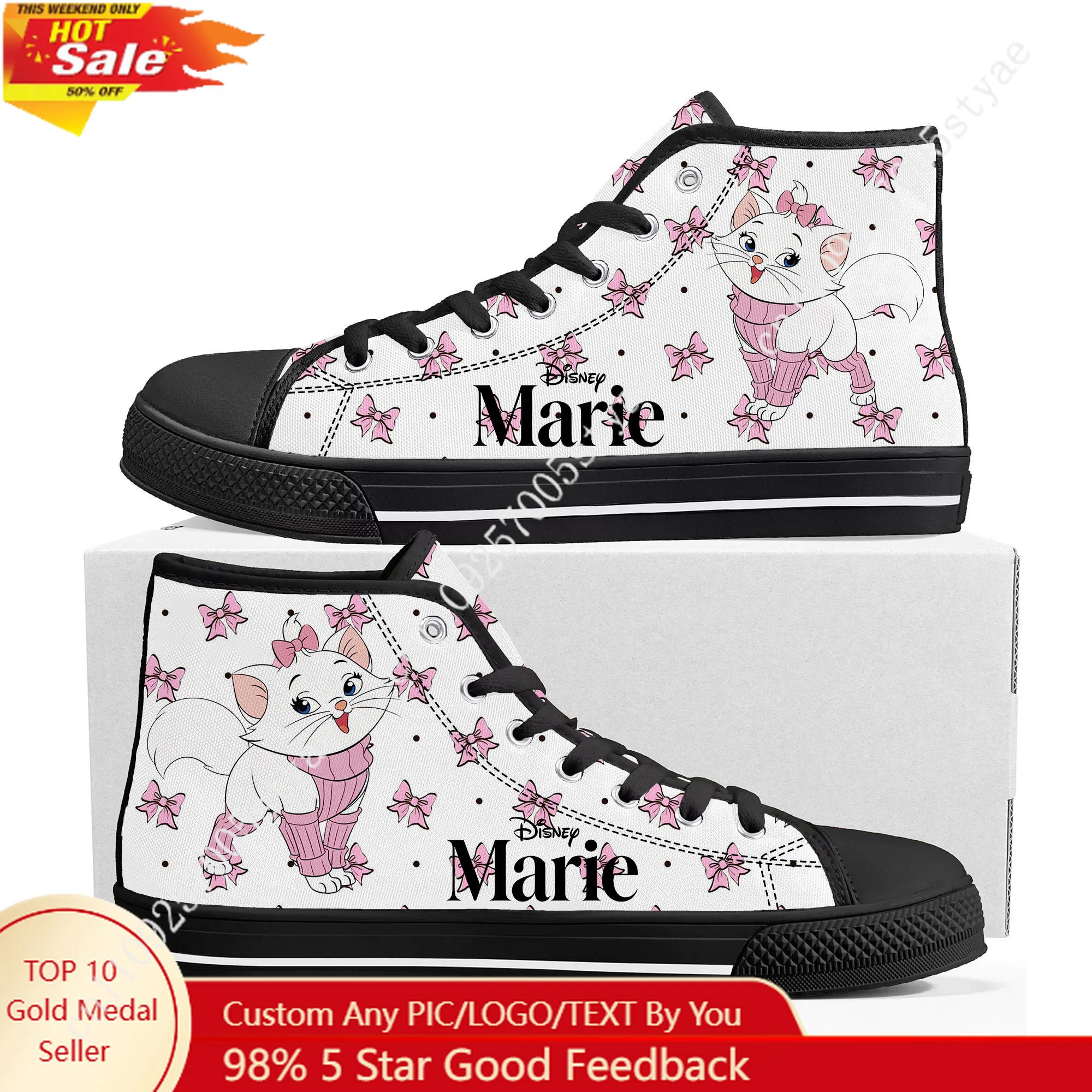 

Кроссовки-хайтопы Marie с дизайном по мотивам мультфильмов Диснея, для самостоятельной декорации, для создания уникального дизайна обуви, для вечеринок и праздничных подарков, индивидуальный дизайн обуви