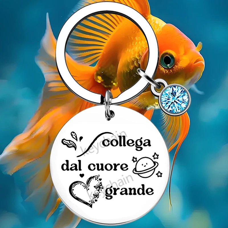 Porte-clés pour collègue italien, cadeaux d'appréciation, collègue, patron, laisse, pendentif, leader, mentor, cadeaux de retraite