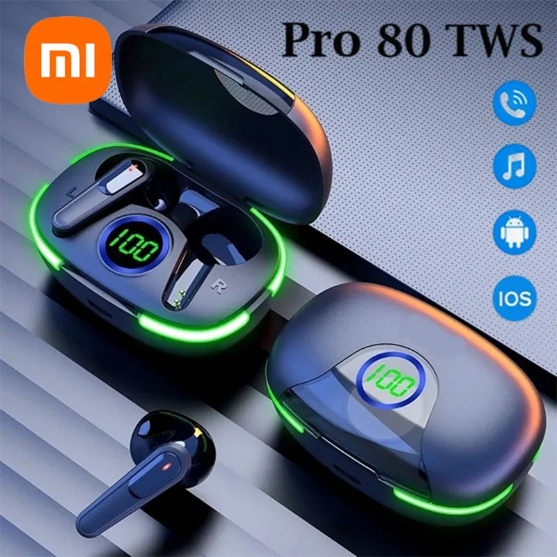 Xiaomi TWS Pro80 Headphones Wireless Earphones Fone Bluetooth 5.1 Touch Control Headset Noise Cancelling Stereo Sport Earbuds