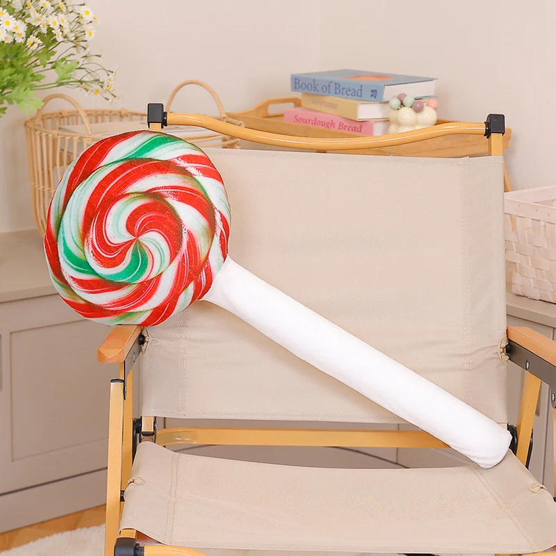 40/70cm New Simulation Lollipop Plush Toy Rainbow Candy Stuffed Pillow Home Decor Ornament Fun Lollipop Plushie Holiday Gift