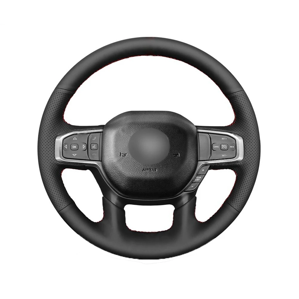 Custom Microfiber Leather Steering Wheel Cover Wrap for Dodge Ram 1500 2018-2021
