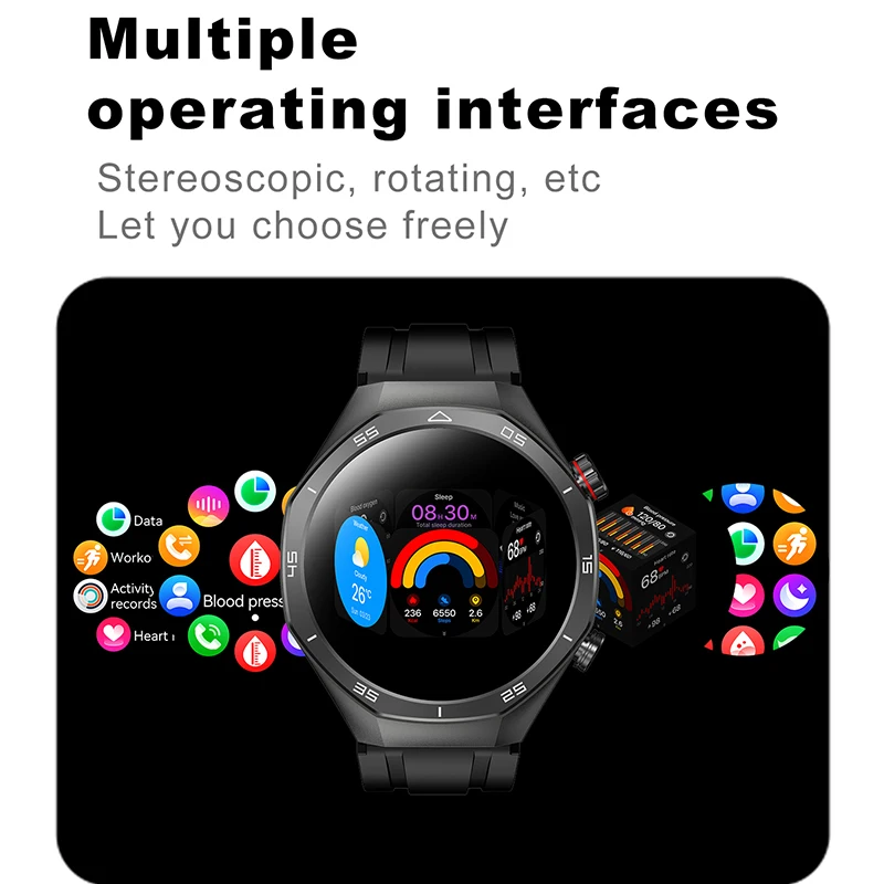 GEJIANS neueste Herren 5.1 Bluetooth-Anruf-Smartwatch, IP67 wasserdichte, ultralange Standby-Business-Smart-Anrufuhr