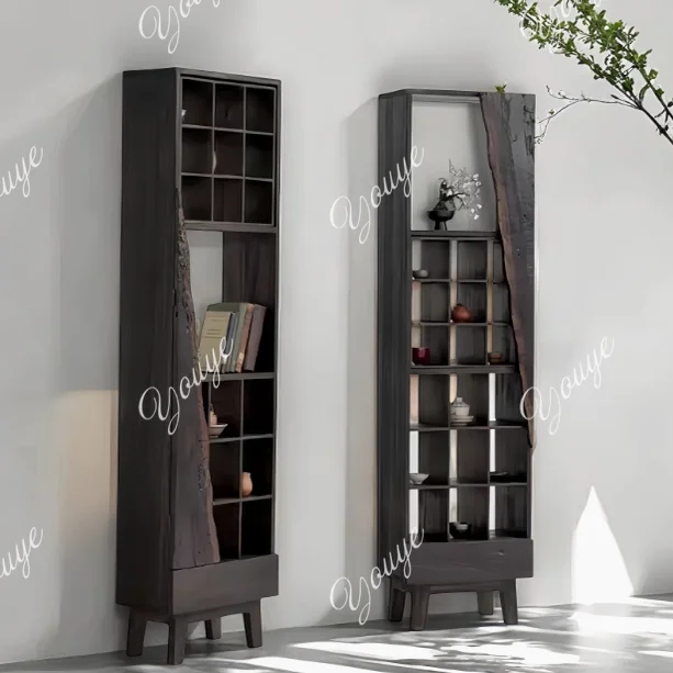 

Retro solid wood homestay furniture teacup rack Duobao Pavilion wall-mounted storage antique lattice rack