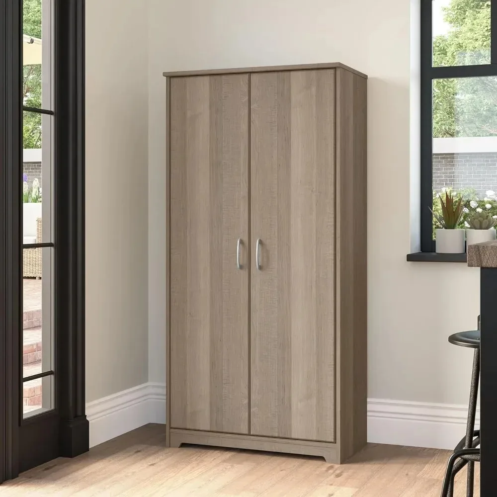 Tall Kitchen Pantry Cabinet with Doors,  Gray,Kitchen cabinets, living room cabinets, multi-purpose lockers