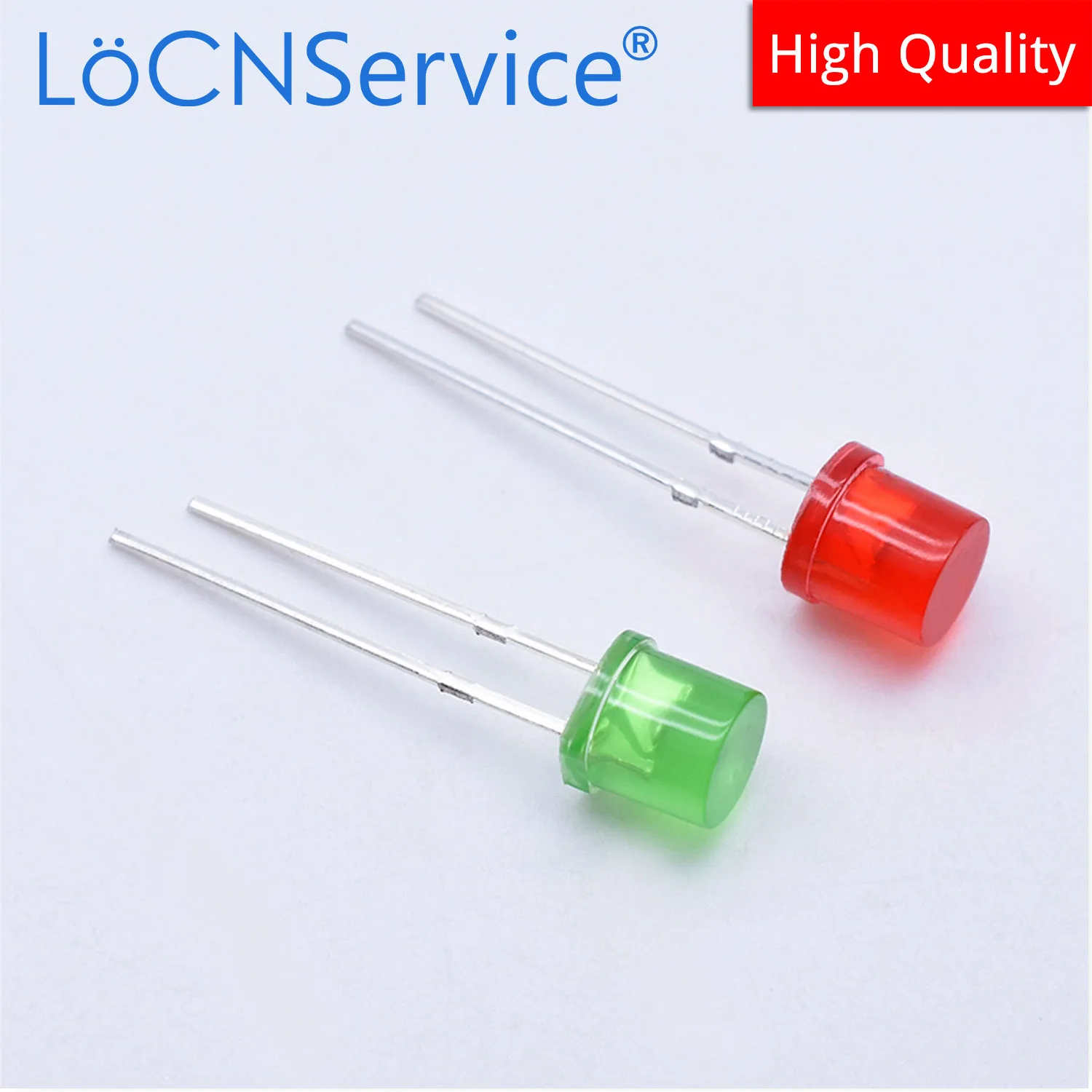 LoCNService 1000PCS 5mm F5 Flat Top Diffused DIP LED Red Green High quality bead light emitting diode 